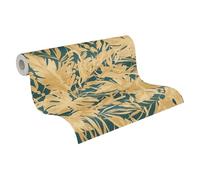 Livingwalls Cosmopolitan 790636 Non-Woven Wallpaper with Leaves Design in Green, Petrol, Gold - Exotic Jungle Wallpaper 10.05 m x 0.53 m
