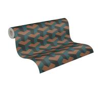 Wallpaper Daniel Hechter retro blue petrol bronze metallic 78150-2 (3,47£/1qm)