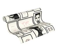 Livingwalls Fancy Wallpaper Metropolitan Stories Non-Woven Lola - Paris 10.05 m x 0.53 m Black White Grey Made in Germany 369181 36918-1