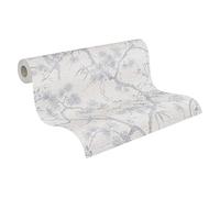 Livingwalls Floral Wallpaper Metropolitan Stories 2 A.S. Création Non-Woven 10.05 m x 0.53 m Metallic White Made in Germany 378673 37867-3