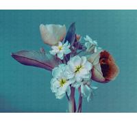 Livingwalls Flower The Wall Non-Woven Wallpaper 3.71 m x 2.80 m Blue Purple White Made in Germany 382691 382691