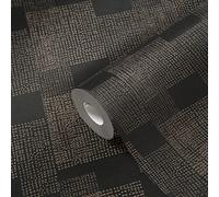 Livingwalls Geometric Wallpaper Desert Lodge Non-Woven Wallpaper 10.05 m x 0.53 m Gold Black Made in Germany 385253 385253
