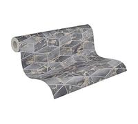 Livingwalls Geometric Wallpaper Metropolitan Stories 2 A.S. Création Non-Woven 10.05 m x 0.53 m Grey Metallic Black Made in Germany 378633 37863-3