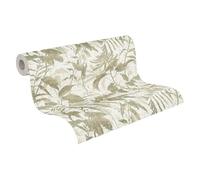 Livingwalls Hot Spots Non-Woven Wallpaper Floral 10,05 m x 0,53 m - Cream, Green, Gold, Metallic - Jungle Wallpaper - 782031