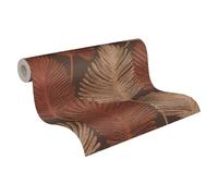 Non-woven wallpaper leaves pattern brown gold metallic 78673-5 (3,26£/1qm)