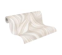 Non-woven wallpaper leaves graphic cream beige metallic 78655-4 (3,26£/1qm)