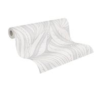 Non-woven wallpaper leaves graphic grey silver metallic 78655-5 (3,26£/1qm)