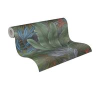 Livingwalls Jungle Wallpaper 396471 in Green, Grey, Blue - with Jungle Look - Floral Wallpaper with Palm Leaves - Made in Germany -10.05 m x 0.53 m