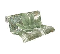 Livingwalls Jungle Wallpaper 396472 in Green, Cream - Wall Wallpaper with Jungle Look - Floral Wallpaper with Palm Leaves - Wallpaper Made in Germany - 10.05 m x 0.53 m