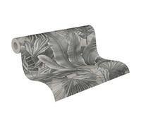 Livingwalls Jungle Wallpaper 396473 in Grey, Beige - Wall Wallpaper with Jungle Look - Floral with Palm Leaves -10.05 m x 0.53 m