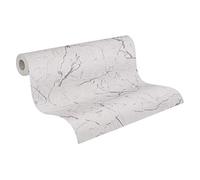 Livingwalls Marble Wallpaper Metropolitan Stories 2 A.S. Création Non-Woven 10.05 m x 0.53 m Grey Metallic White Made in Germany 378556 37855-6