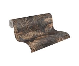 Livingwalls MICHALSKY 399812 Non-Woven Wallpaper Palm Trees Jungle Wallpaper in Black, Beige, Brown, Grey Luxury Wallpaper Designed