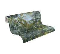 Livingwalls My Home My Spa 383561 Non-Woven Wallpaper Jungle Dark Green Vintage Green 10.05 x 0.53 m Made in Germany