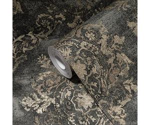Livingwalls My Home My Spa 387074 Non-Woven Wallpaper Baroque Umber Grey Pearl Beige 10.05 x 0.53 m Made in Germany
