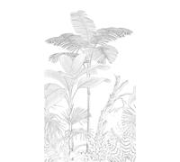 Livingwalls Non-Woven Wallpaper - Palm Leaves Wallpaper in Black and White - Wall Wallpaper for Various Rooms - XXL Wall Picture 2.80 m x 1.59 m