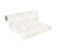 Livingwalls Non-Woven Wallpaper with Leaves in White and Cream - Exotic Jungle Wallpaper 10.05m x 0.53m by Cosmopolitan - 791081