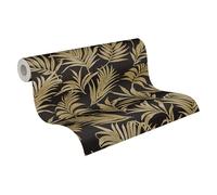 Livingwalls Non-Woven Wallpaper with Leaves Pattern in Black, Yellow and Green - Exotic Jungle Wallpaper 10.05m x 0.53m by Cosmopolitan - 791086