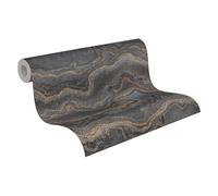Livingwalls Non-Woven Wallpaper with Marble Look in Black, Grey, Brown - 10,05 x 0,53 m Designer Wallpaper - 396594