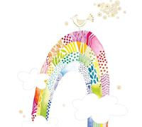 Livingwalls Non-Woven Wallpaper with Rainbows in White, Bright Pink, Yellow - 2,80 m x 2,65 m Designer Wallpaper XXL Wall Mural - 392151