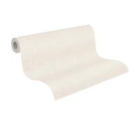 Livingwalls Non-Woven Wallpaper with Textile Texture in White, Beige, Brown - Plain Wallpaper 10.05m x 0.53m Design by Cosmopolitan - 790664