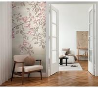 Livingwalls Photo Wallpaper with Flower Design in Cream, Pink, Green, Floral Non-Woven Wallpaper 8.80 m x 0.53 m, Natural Motif by COSMOPLITAN - 791448