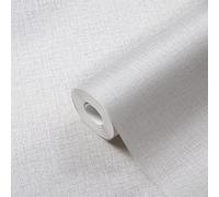 Livingwalls Plain Wallpaper Desert Lodge Non-Woven Wallpaper 10.05 m x 0.53 m White Grey Made in Germany 385284 385284