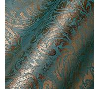 Livingwalls Travel Styles Non-Woven Wallpaper - Baroque Look in Blue and Gold - Classic Wallpaper for Various Rooms in 10.05 m x 0.53 m
