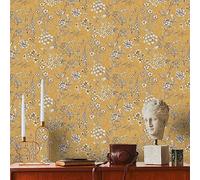 Livingwalls Travel Styles Non-Woven Wallpaper - Floral Wallpaper in Yellow and White - Scandinavian Wall Wallpaper for Various Rooms in 10.05 m x 0.53 m
