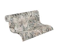 Livingwalls Wallpaper 396533 with Palm Leaves in Grey, Beige, Cream - High-Quality Floral Wallpaper with Design for Living Room - 10.05 m x 0.53 m - Made in Germany