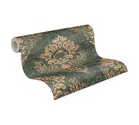 Baroque Wallpaper Metropolitan Stories 2 A.S. Création Non-Woven 10.05 m x 0.53 m Beige Brown Green Made in Germany 379011 37901-1