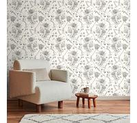 Livingwalls Wallpaper White Black - Wallpaper Living Room Bedroom 394272 - Non-Woven Wallpaper Jungle - 10.05 m x 0.53 m for 5.33 m² - Made in Germany