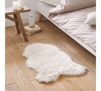 Livio Faux Fur Bedside Rug White