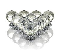 LIVIVO 10 Pack Round Clear Crystal Door Knobs for Drawers - 30mm Crystal Drawer Knobs with Chrome Base - Replacement Handle for Drawer, Wardrobe, Cabinet Door - Quick & Simple to Install Crystal Knobs