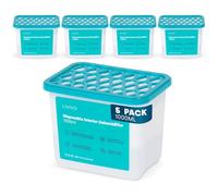 LIVIVO 1000ml Disposable Dehumidifiers - 5 Pack Large Capacity Moisture Absorber & Damp Trap for Damp, Mould and Condensation - Ideal for Home, Kitchen, Wardrobe, Caravan, Garage and Bathroom