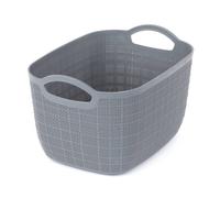 Livivo 17L Grey Woven Storage Basket With Handles Household Organiser
