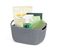 Livivo 11L Grey Woven Storage Basket With Handles Household Organiser