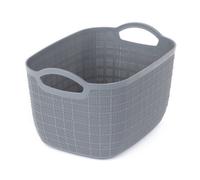 Livivo 17L Grey Woven Storage Basket With Handles Household Organiser