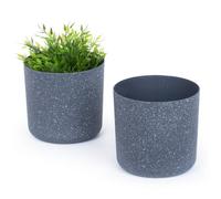 LIVIVO Indoor Plant Pots - Set of 2, 18cm in Black LIVIVO Black