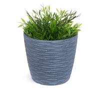 Livivo 18Cm Plastic Plant Pot Grey Planter For Medium Houseplants