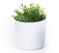Livivo 18Cm Round Plastic Plant Pot White Planter With Drainage Guide