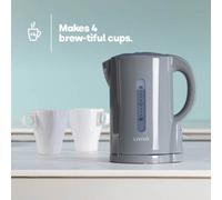 Livivo 1L Travel Kettle Grey Compact Electric Kettle Cordless 4 Cup 1000W With Auto Shut Off Boil Dry Protection