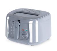 LIVIVO Electric 2.5L Deep Fat Countertop Fryer Non-Stick Coating, Internal Mesh Basket with Safety Handle and Viewing Window Easy Clean (White) (Grey)