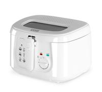 LIVIVO 2.5L Deep Fat Fryer - Electric Chip Fryer with Non-Stick Coating, Viewing Window, Built in Odour Filter and Removable Lid for Easy Cleaning - Compact Deep Fat Fryers Easy Clean - White