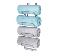 2-in-1 Bathroom Towel Rack Holder (Over Door/Wall Mounted) LIVIVO Metallic Silver One Size