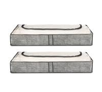 LIVIVO 2-Pack Grey Linen Underbed Storage Bags LIVIVO Grey