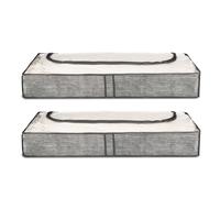 LIVIVO 2 Pcs Underbed Clothes Storage Bags Zipped Organizer Wardrobe Cube Closet Boxes