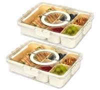 LIVIVO 2 Pack Snack Box with 5 Removable Trays