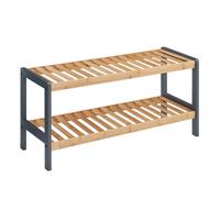 Livivo 2-Tier Bamboo Shoe Rack - Multipurpose Storage Stand Shelf Organizer In Natural Natural One Size