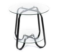 Livivo 2-Tiered Glass Round Coffee Table