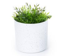 Livivo 22Cm Round Plastic Plant Pot White Planter With Drainage Guide